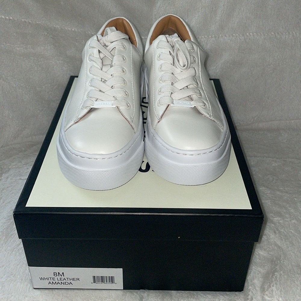 NWT J/SLIDES AMANDA White Leather Sneaker - Picture 7 of 15
